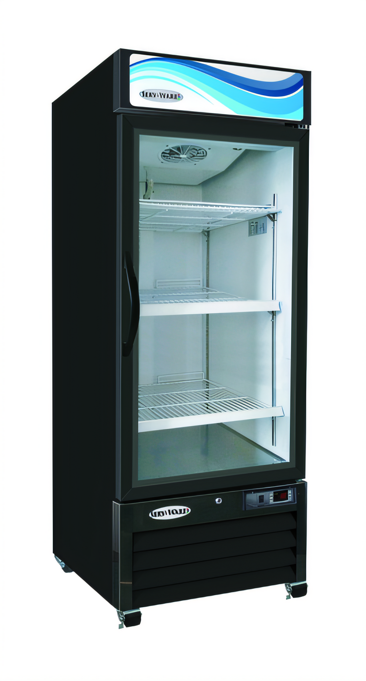 Product image #1 for Serv-Ware GR16B-HC One-Door 16 Cu. Ft. Black Glass Door Merchandiser Refrigerator