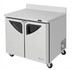 Thumbnail image #1 for Turbo Air Super Deluxe 36-Inch Two-Section Worktop Refrigerator with Self-Cleaning Condenser, 9.0 Cu. Ft., Stainless Steel, 115V