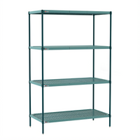 Metro Super Erecta Pro 4-Shelf Starter Shelving Unit with Polymer Shelf Mats, 18 x 48 x 63 Inch, Green