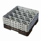 Thumbnail image #2 for Cambro Camrack® 16S638167 Full-Size 16-Compartment Glass Rack with 3 Soft Gray Extenders, Brown Case of 3