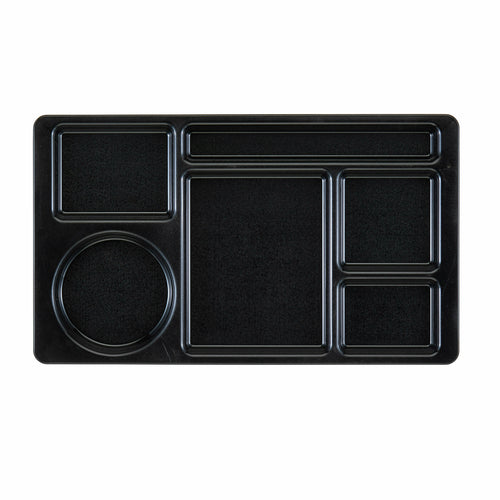 Product image #2 for Cambro Camwear 6-Compartment Rectangular School Lunch Tray, 8-3/4 x 15 Inches, Black Polycarbonate