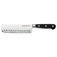 Winco Acero Forged Nakiri Knife, 7-Inch German High Carbon Stainless Steel Blade, Black POM Handle