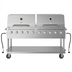 Thumbnail image #1 for KoolMore 72-Inch Mobile 10-Burner Commercial Outdoor Propane Grill with Two 36-Inch Roll Dome Covers