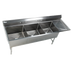 Thumbnail image #1 for Elite Heavy-Duty Three-Compartment Stainless Steel Sink with Right-Hand Drainboard