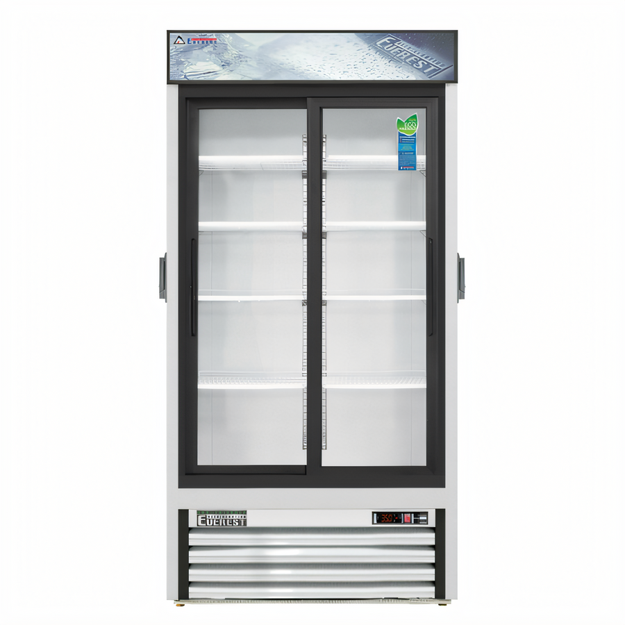 Product image #1 for Everest Refrigeration EMGR33C Two-Section Reach-In Sliding Glass Door Chromatography Refrigerator, 33 Cu. Ft.