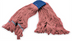 Thumbnail image #1 for Carlisle X-Large Looped-End Wet Mop Head, Red 4-Ply Cotton/Synthetic Blend, 1-Inch Blue Band