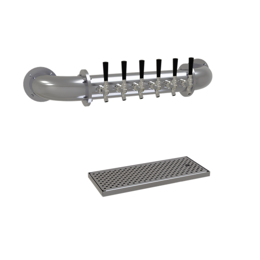 Product image #1 for Glastender 6-Faucet Wall-Mounted Glycol-Cooled Pipe Wall Draft Dispensing Tower