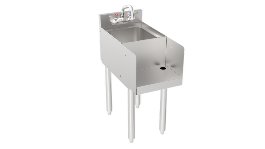 Product image #1 for Krowne Silver Series 12-Inch x 22.5-Inch Freestanding Blender Dump Sink with Recessed Step and Faucet