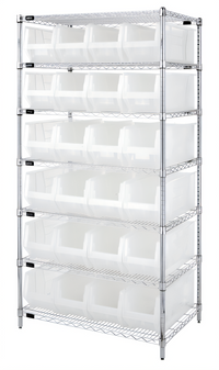 Quantum Wire Shelving Container System Starter Unit, 36