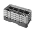 Thumbnail image #2 for Cambro Camrack Half Size 8-Compartment Glass Rack with 3 Soft Gray Extenders