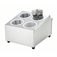 Winco FC-4H 4-Hole 2-Tier Stainless Steel Flatware Cylinder Holder