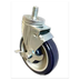 Thumbnail image #1 for 4-Piece Universal Swivel Threaded Stem Caster Set for Work Tables and Equipment Stands, 5-Inch Polyurethane Wheels, 1/2-13 Thread, With 2 Locking Casters