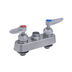 Thumbnail image #1 for T&S Brass EverSteel 4-Inch Center Deck Mount Workboard Mixing Faucet with Swivel Outlet, Stainless Steel, Less Nozzle