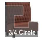 Thumbnail image #1 for ATSMFG ATS AT&S-ATQ-K48-BT GR7 Kevin Three Quarter Circle Booth, single, 48" x 90" x 90" x 48"long x 48" high, Sewn Button-tuft back, removable