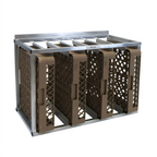 Thumbnail image #1 for Channel Manufacturing DRH-7WM Wall-Mounted Aluminum Dish Rack Holder, 7-Rack Capacity, 4.5-Inch Spacing
