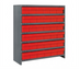 Thumbnail image #1 for Quantum Closed Heavy-Duty Wire Shelving Unit with 7 Shelves and 36 Bins, 18 x 36 x 39 Inches