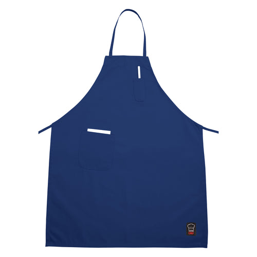 Product image #1 for Signature Chef Full-Length Bib Apron with 2 Pockets, 65/35 Poly-Cotton, Blue