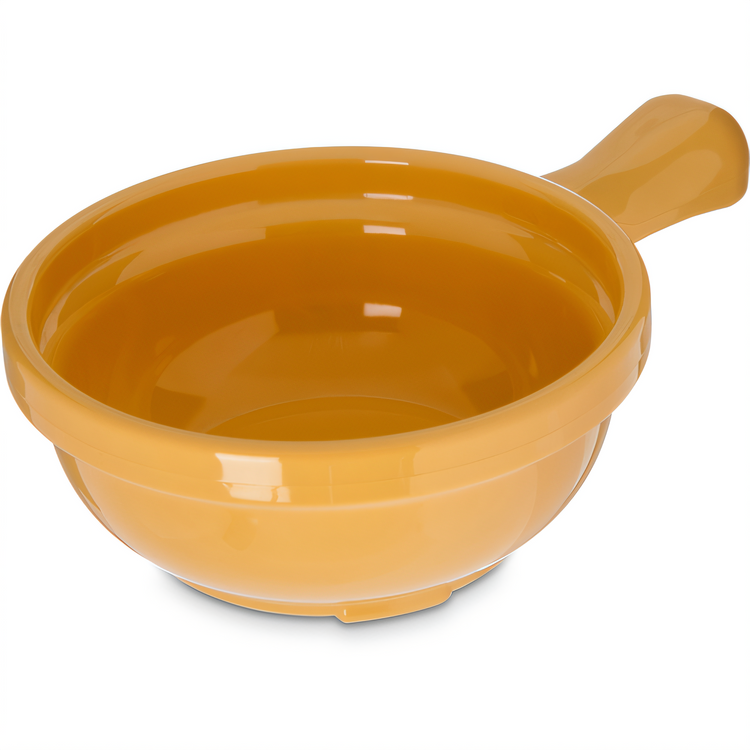 Product image #1 for Carlisle Handled 8 oz Stackable Footed Soup Bowl, Honey Yellow