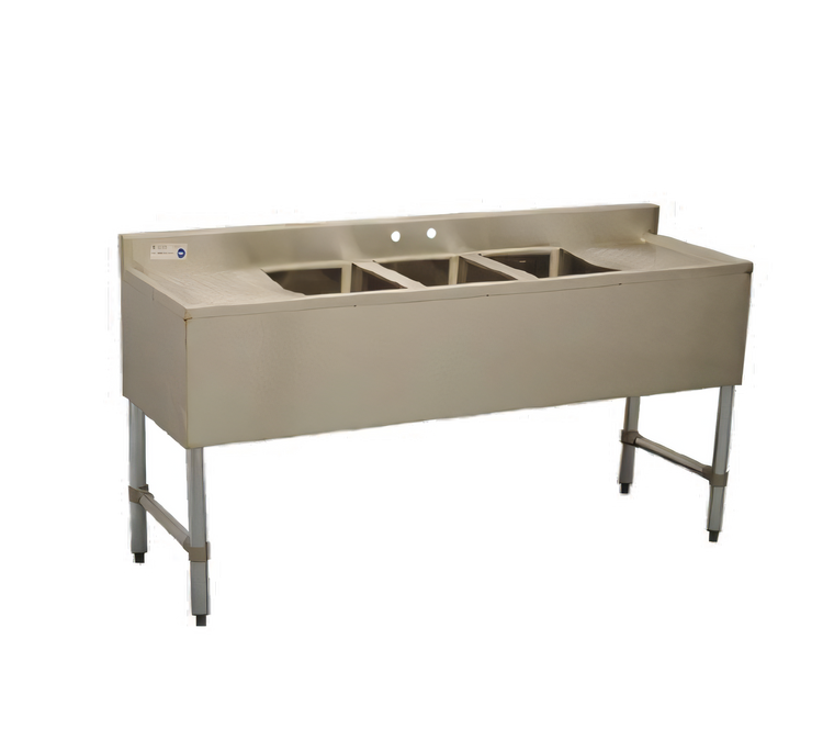 Product image #1 for Serv-Ware 38.5-Inch Three-Compartment Stainless Steel Bar Sink with 3-Inch Backsplash