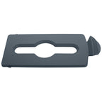 Thumbnail image #1 for Rubbermaid Commercial Products Slim Jim 2007899 23 Gallon Mixed Recycling Station Lid Insert, Hinged, Gray Polypropylene