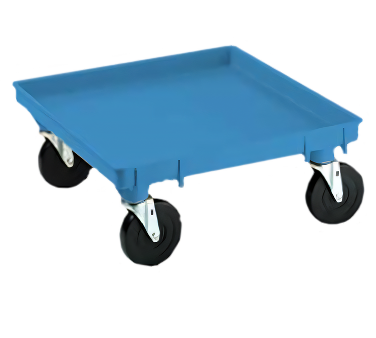 Product image #1 for Vollrath Rack-Master Blue Copolymer Dish and Glass Rack Dolly Base, 21 x 21 Inches, 350 lb. Capacity