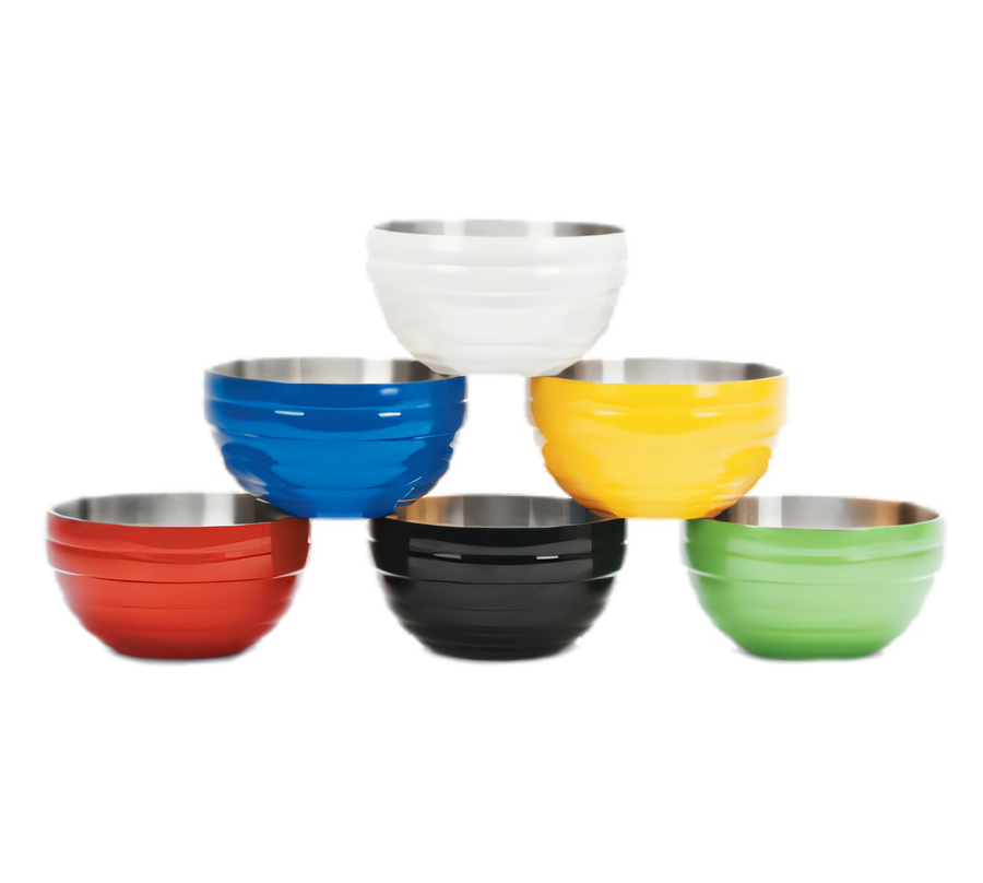 Product image #1 for Vollrath 1.7 Qt Round Double-Wall Insulated Serving Bowl with Black Exterior and Satin Stainless Steel Interior