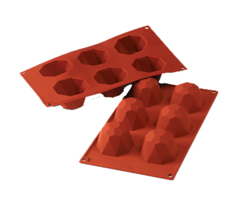 Product image #1 for Silikomart Large Diamond Silicone Baking Mold, 6-Cavity
