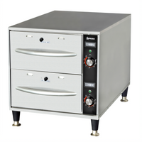 Omcan USA Narrow Freestanding 2-Drawer Stainless Steel Warming Drawer