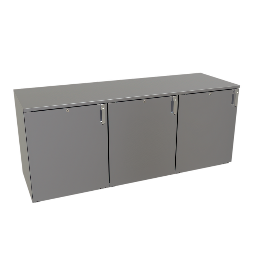 Product image #1 for Glastender LPDS72 Low Profile Back Bar Dry Storage Cabinet, 72 Inch, Three-Section, Non-Refrigerated