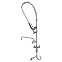 Equip Single-Hole Deck Mount Pre-Rinse Unit with 12 1/8-Inch Swing Nozzle and Add-On Faucet