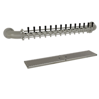 Glastender Pipe Wall Draft Dispensing Tower, Wall-Mounted, 14 Faucets, Glycol-Cooled, Mirror Finish