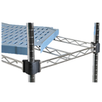 Thumbnail image #1 for Eagle Group QuadPlus QPF-QA2472C-BL Louvered Blue Polymer Shelf Mat with Antimicrobial Protection, Chrome Frame, 72 x 24 Inch Case of 2