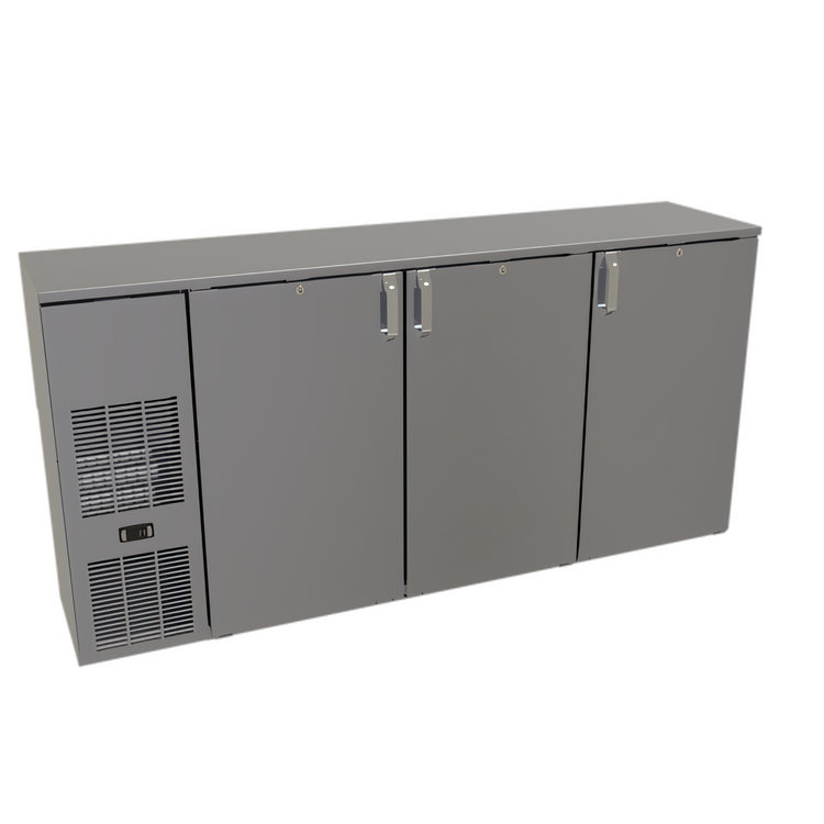 Product image #1 for Glastender CS1FB72 72-Inch Shallow-Depth Front-Serviced Three-Section Back Bar Cooler