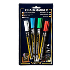 Thumbnail image #1 for American Metalcraft Securit BLSMA100V4CO Mini Tip Assorted Color Chalk Markers, White, Blue, Green & Red, 4-Pack Case of 144