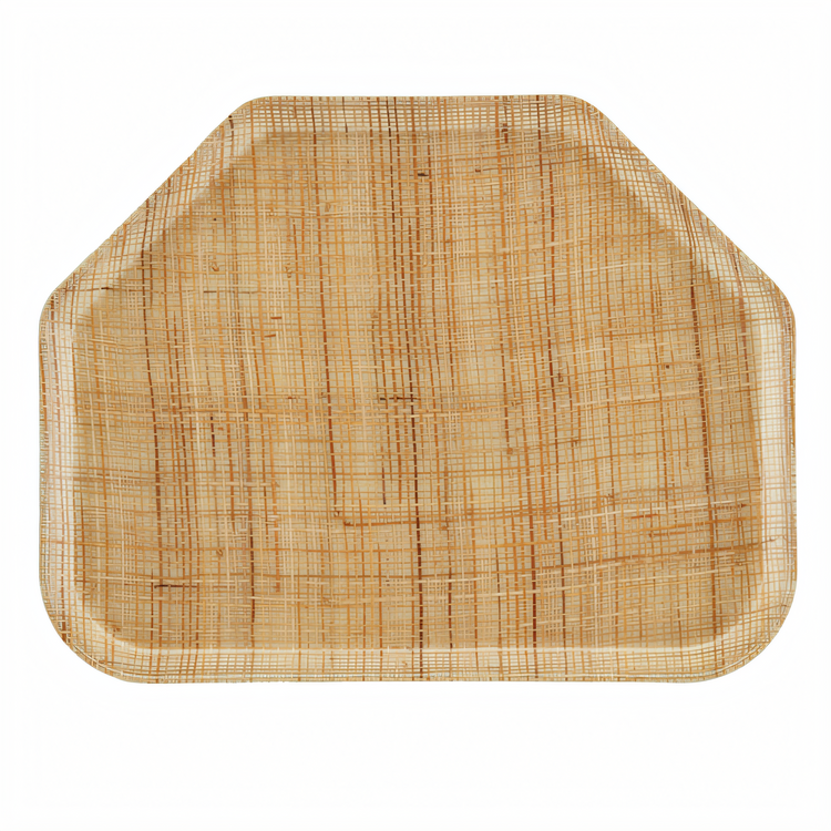 Product image #1 for Cambro Camtray 14 x 22 Inch Trapezoid High-Impact Fiberglass Fast Food/Cafeteria Tray, Rattan