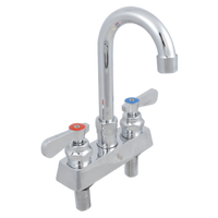 John Boos PBF-4DM-3GLF Heavy Duty Low-Lead Deck-Mount Faucet with 3-Inch Gooseneck Spout, 4-Inch Centers