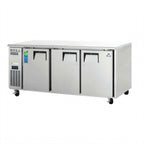 Thumbnail image #1 for Everest Refrigeration ETR3 Three-Section Undercounter/Worktop Refrigerator, 22 Cu. Ft., Stainless Steel Worktop, Solid Locking Doors
