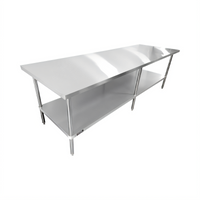 Sapphire 120 in. x 24 in. x 35 in. Stainless Steel Flat Top Work Table with Undershelf