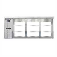 Continental Refrigerator BB79SNSSGDPT 79 Inch Shallow Depth Pass-Thru Back Bar Cooler with 6 Glass Doors
