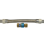 Thumbnail image #1 for Dormont Manufacturing 1650BQ36 Braided Gas Connector Hose Assembly, 36-Inch, 1/2-Inch ID, Stainless Steel, SnapFast QD with 90° Elbow