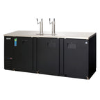Thumbnail image #1 for Everest Refrigeration EBD4-24 Three-Section Direct Draw Keg Refrigerator, 4 Half-Barrel Keg Capacity, Dual Draft Towers, Black Exterior
