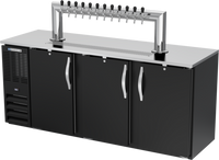 Beverage-Air 78-Inch 3-Door Direct Draw Beer Dispenser with 12-Tap Tower and 4 Half-Keg Capacity