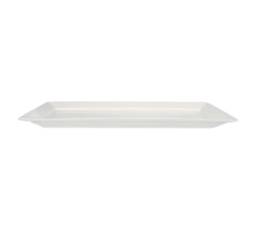 Product image #1 for Quattro 12 x 7 Inch Rectangular Flat-Edge Fully Vitrified Ceramic Plate, Pearl White