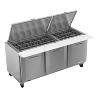 Victory UltraSpec V-Core 72-Inch Three-Section Sandwich Prep Mega Top Refrigerator