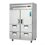 Thumbnail image #1 for Everest Refrigeration ESR2D4 Two-Section Reach-In Refrigerator, 48 Cu. Ft., Half Doors and Drawers, Top-Mounted Refrigeration