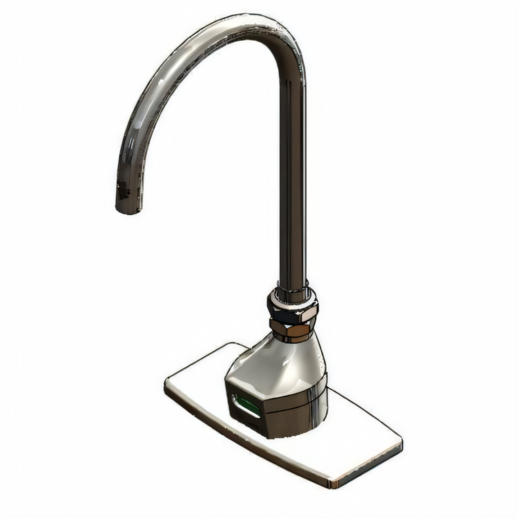 Product image #1 for ChekPoint Touchless Electronic Deck-Mount Faucet with 5-11/16-Inch Gooseneck and Thermostatic Mixing Valve