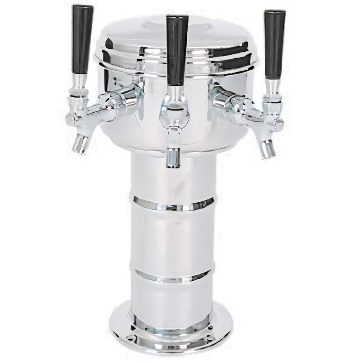 Product image #1 for Mini-Mushroom Countertop Glycol-Cooled 3-Faucet Stainless Steel Draft Beer Tower