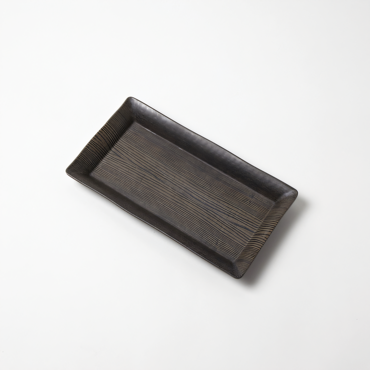 Product image #1 for American Metalcraft 14-Inch Rectangular Melamine Platter with Walnut Wood Pattern