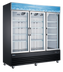 Thumbnail image #1 for Omcan USA Three-Section Reach-In Glass Door Merchandiser Refrigerator, 53 Cu. Ft., Bottom-Mount Self-Contained, Black