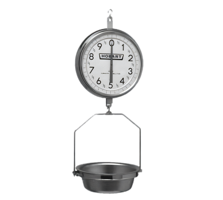 Product image #1 for Hobart Weigh/Wrap PR30-1 Hanging Dial Scale, 30 lb x 1 oz, Removable Stainless Steel Pan